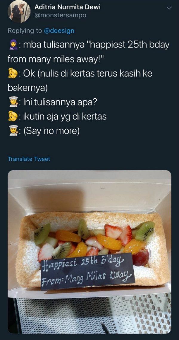 Kue Ulang Tahun yang Gagal Akibat Miskom dengan Ojol