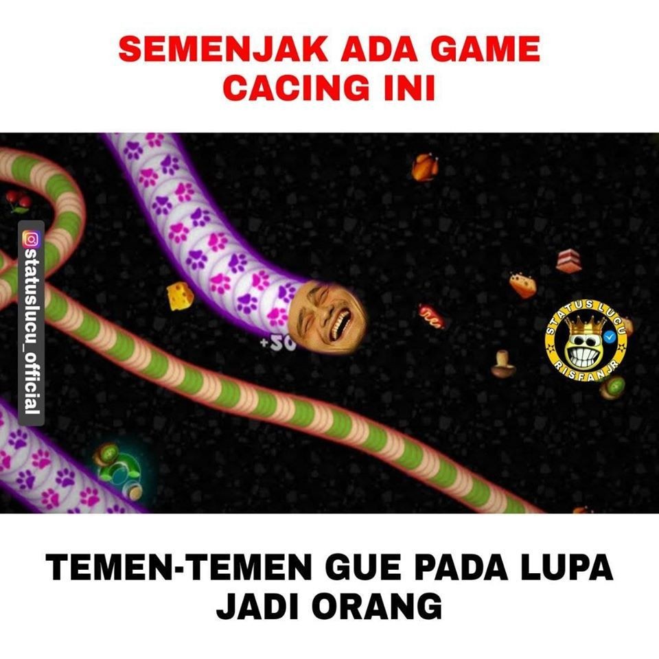 Status Curhat Kocak Gara-gara Game Cacing