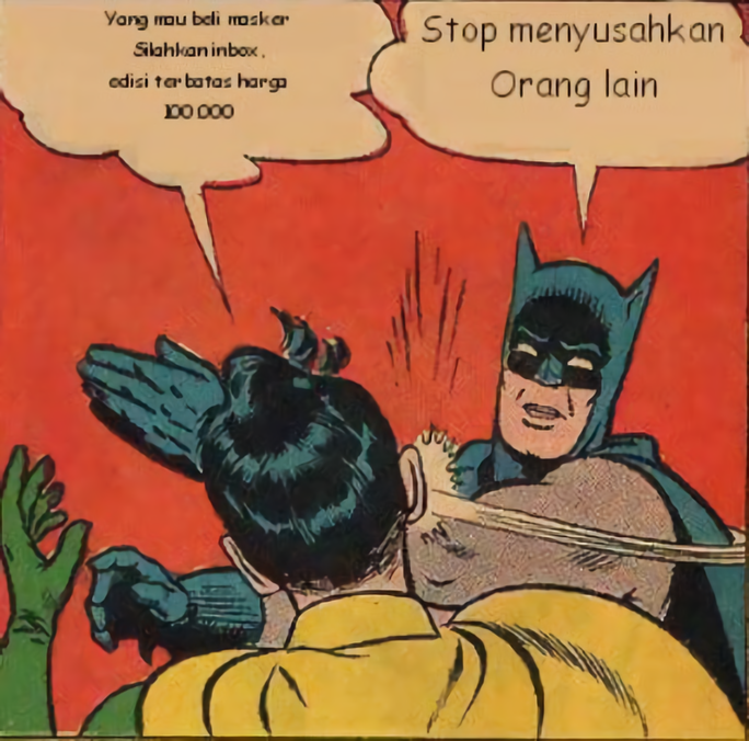 Meme Ngakak Azab untuk Penimbun Masker