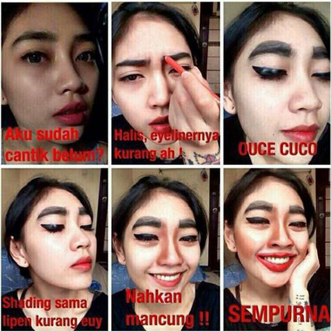 Meme Kocak Betapa Sulitnya Pakai Makeup