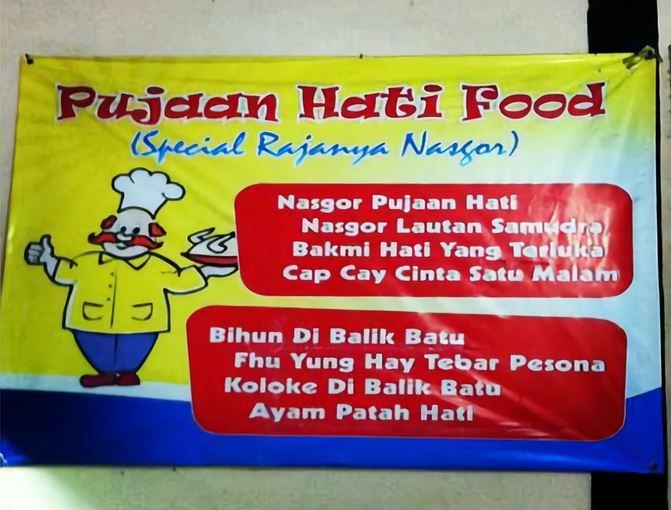 Tulisan Menu Makanan Yang Bikin Gagal Paham