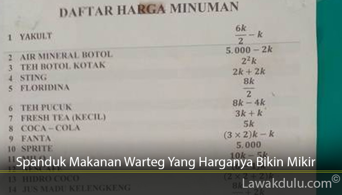 Spanduk Makanan Warteg Yang Harganya Bikin Mikir